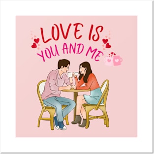 Love is you and me, valentine's day . Posters and Art